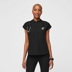 Women’s Black Rafael Oversized Scrub Top, X-Large